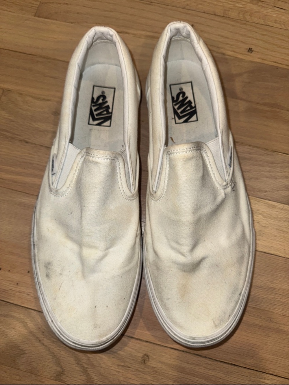 Vans Men's Classic Slip-On Canvas Shoes in White